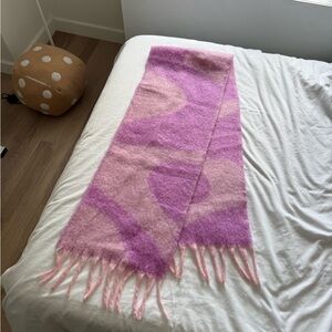 Pink and Purple Fringed Scarf